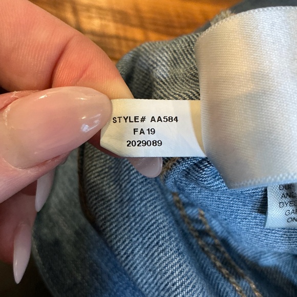 Madewell Slim Wide-Leg Crop Jeans Blue Raw Hem Size 23 - Picture 9 of 13